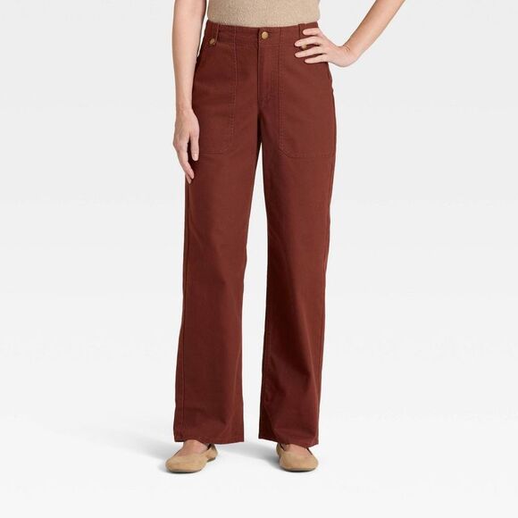Universal Thread Pants - Women's Mid-Rise Straight Leg Cargo Pants - Universal Thread Brown 10